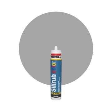 Soudal Silirub Color RAL 9006 Aluminio blanco Masilla acrilica 300ml